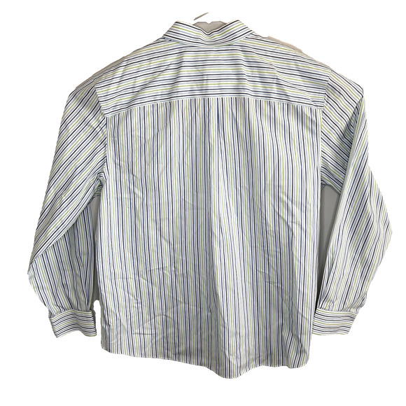 Eddie Bauer Button Down Shirt Mens XL Blue Green Stripes Easter Spring Dressy - Picture 2 of 15